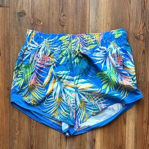 Athletic Works Blue Tropical Print Women’s Athletic Shorts